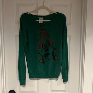 Disney Green Graphic Crew Neck Sweater